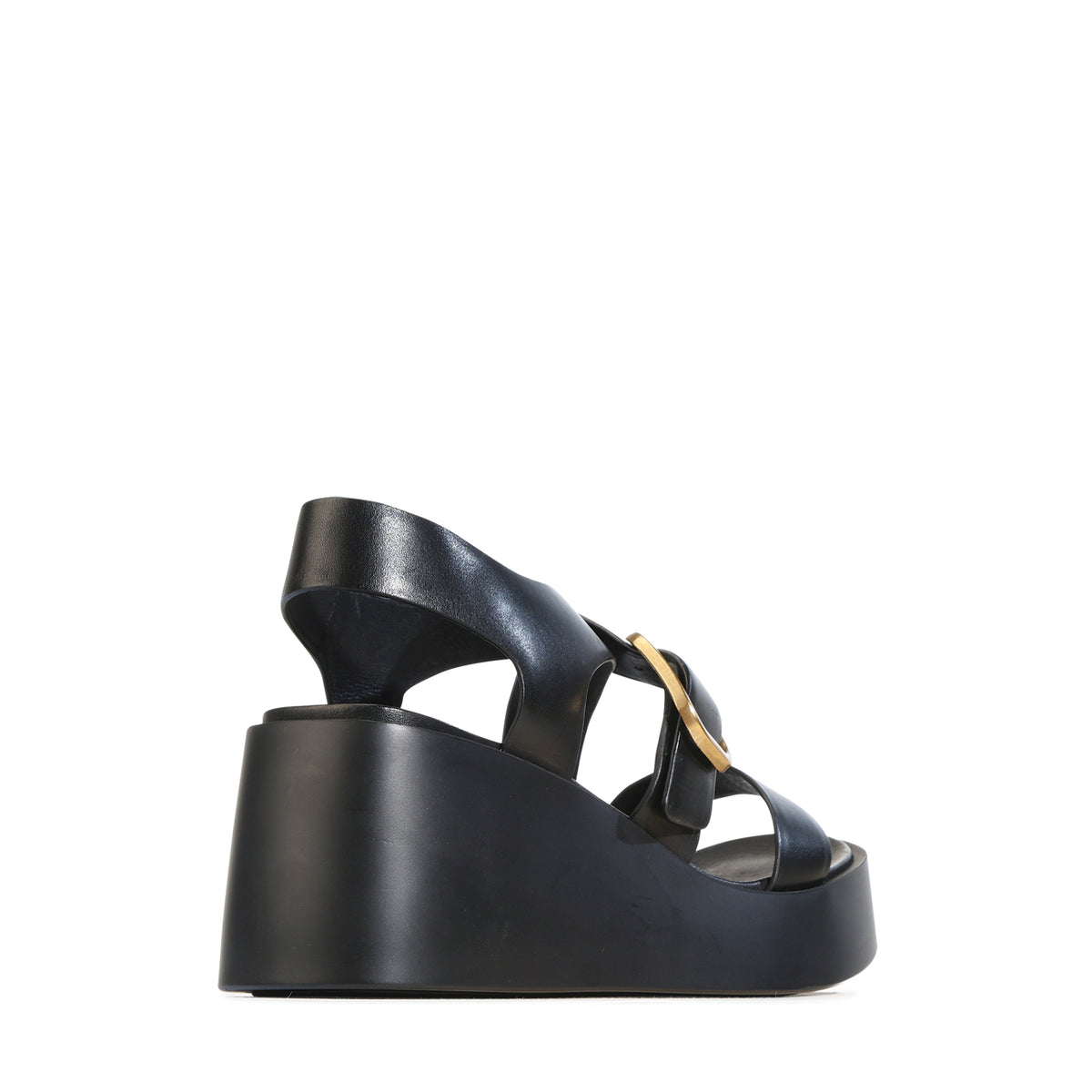 EOS Footwear Arianis Leather Sandal Wedge in Black
#Color_Black