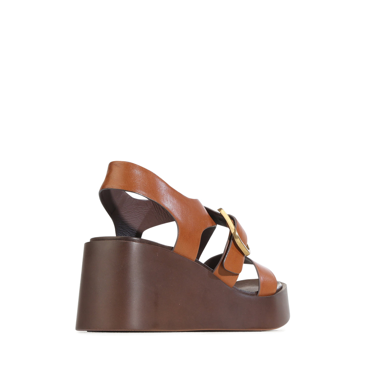 EOS Footwear Arianis Leather Sandal Wedge in Brandy
#Color_Brandy