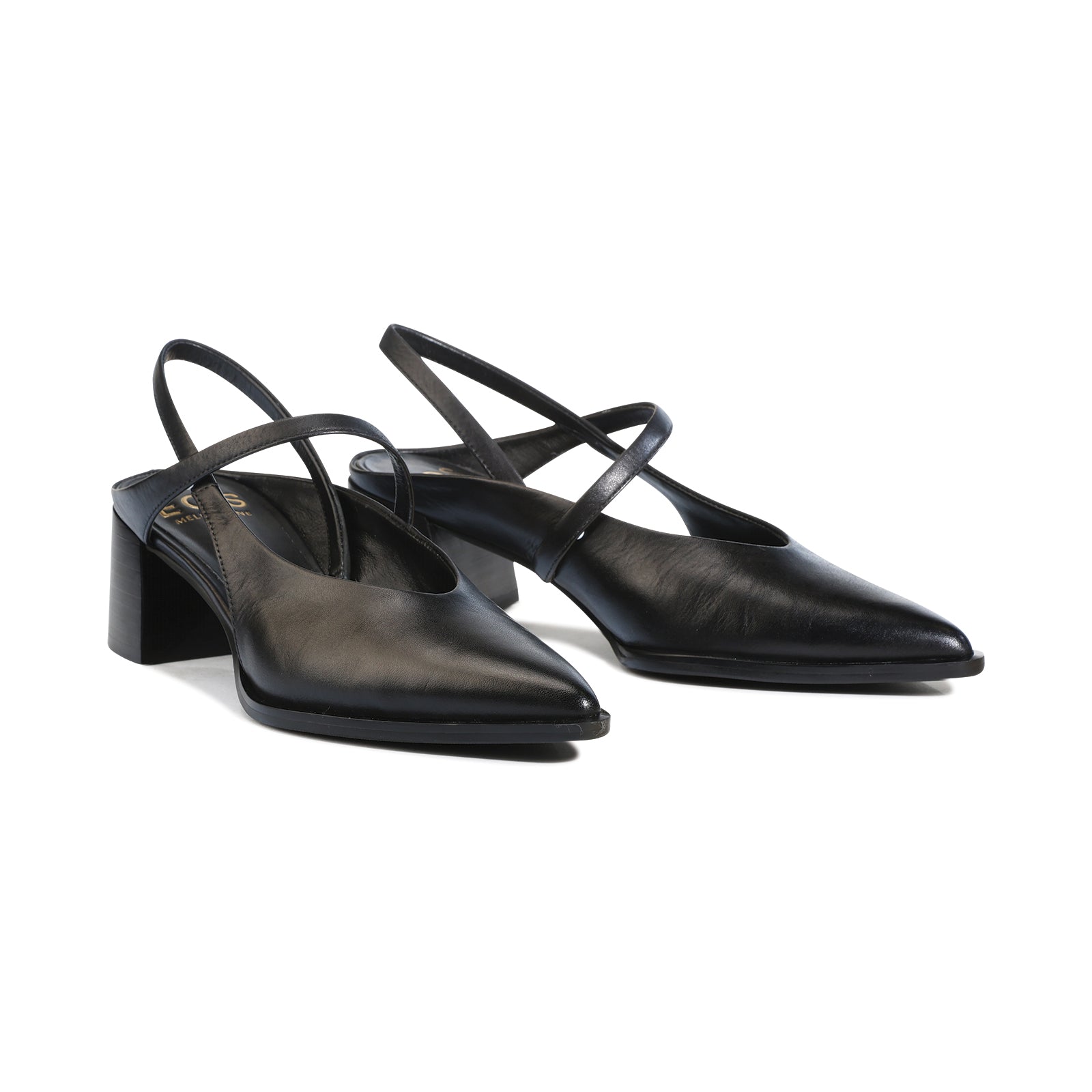 EOS Footwear Aurais Leather Heels in Black
#Color_black