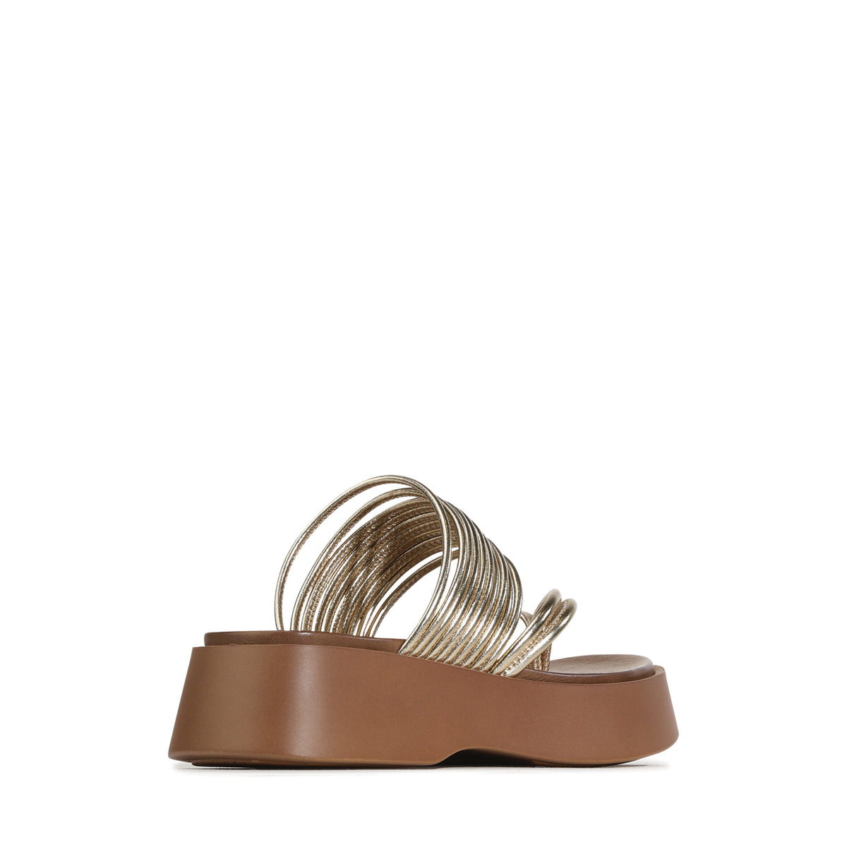 EOS Footwear Bari Leather Flatform Slide in Softgold
#Color_softgold