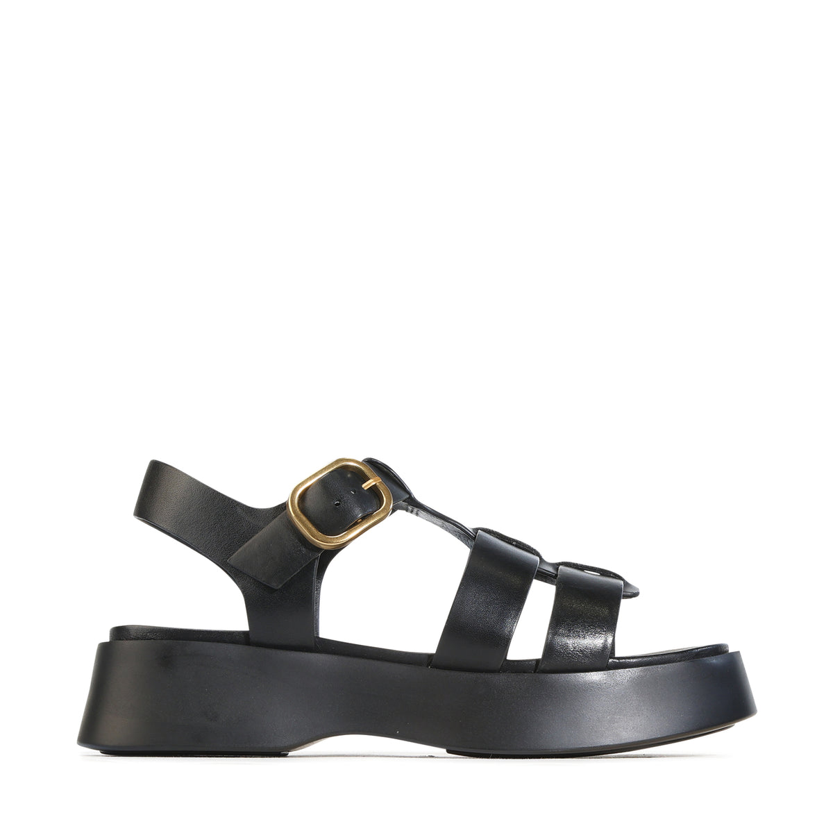 EOS Footwear Bario Leather Sandal in Black
#Color_black