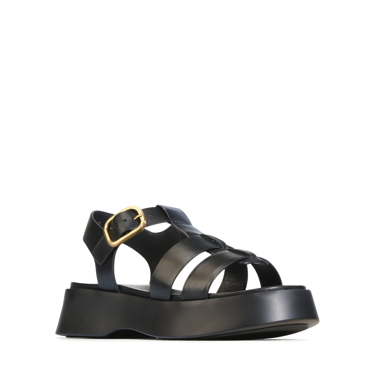 EOS Footwear Bario Leather Sandal in Black
#Color_black