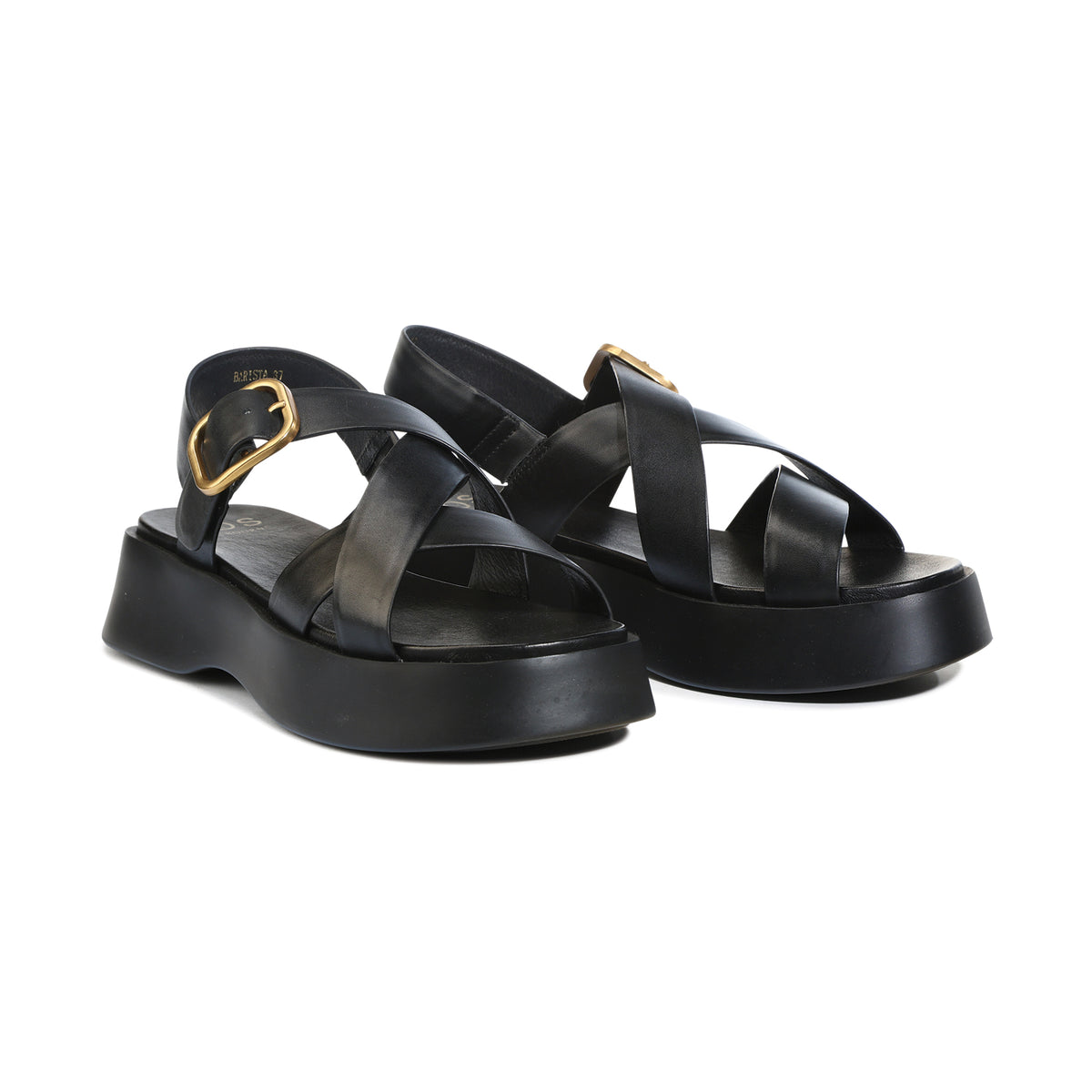 EOS Footwear Barista Leather Sandal in Black
#Color_black