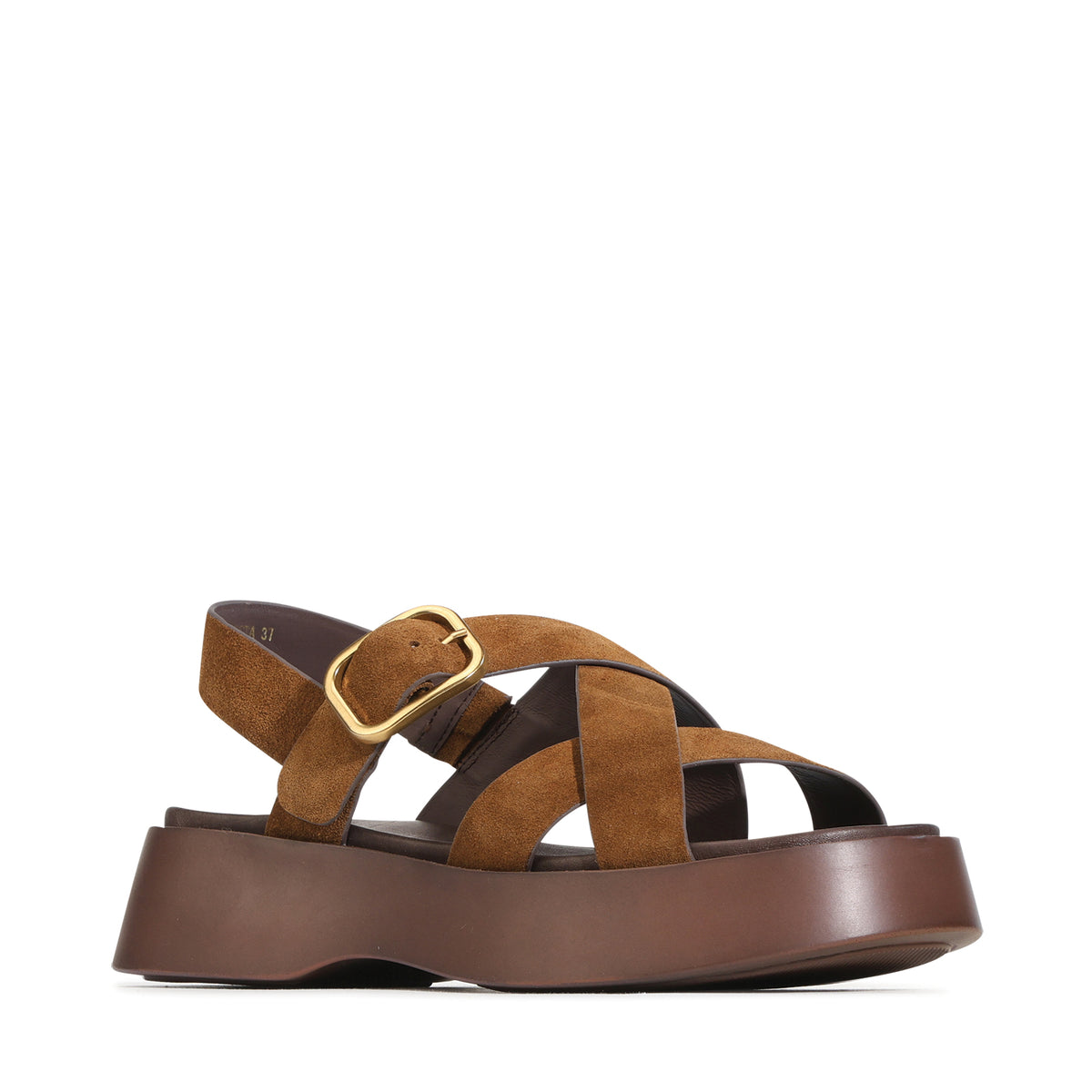 EOS Footwear Barista Leather Sandal in Tobacco-suede
#Color_tobacco-suede