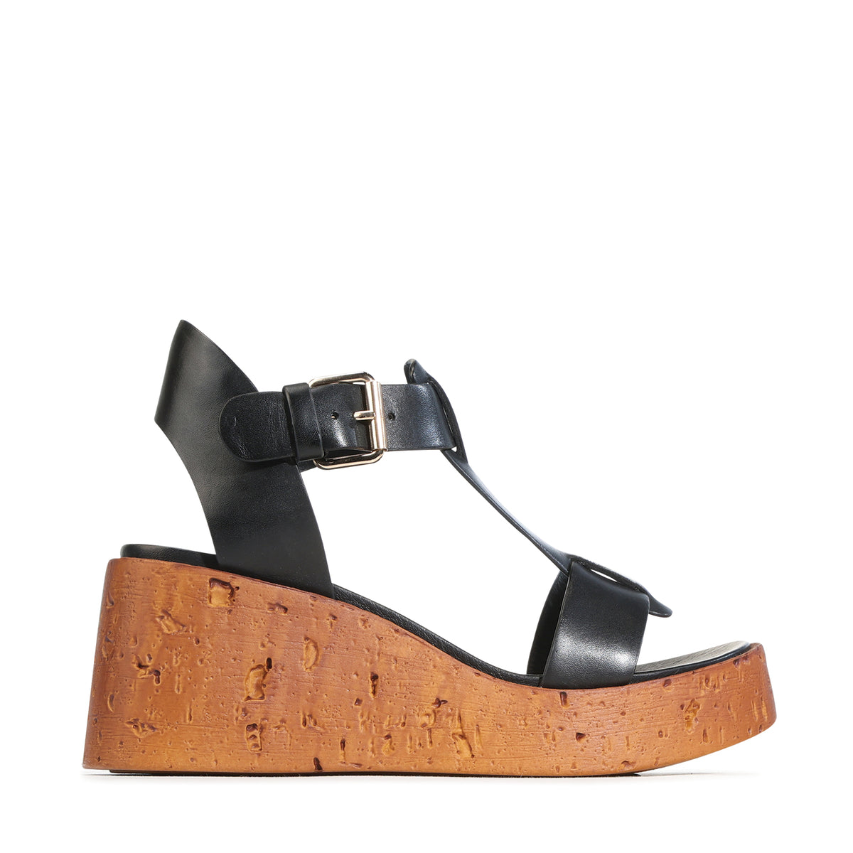 EOS Footwear Cariani Leather Wedge in Black
#Color_Black