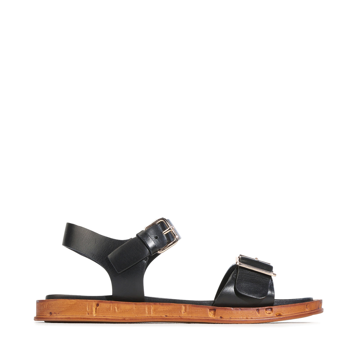 EOS Footwear Cerena Leather Sandal in Black
#Color_Black