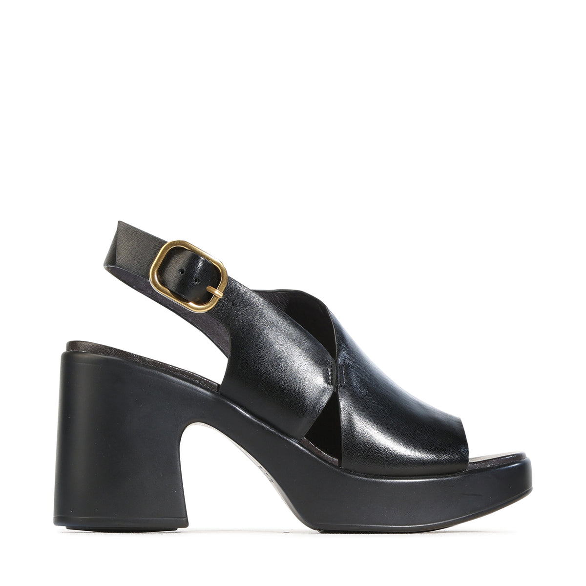 EOS Footwear Dolce Leather Block Heel in black
#Color_black
