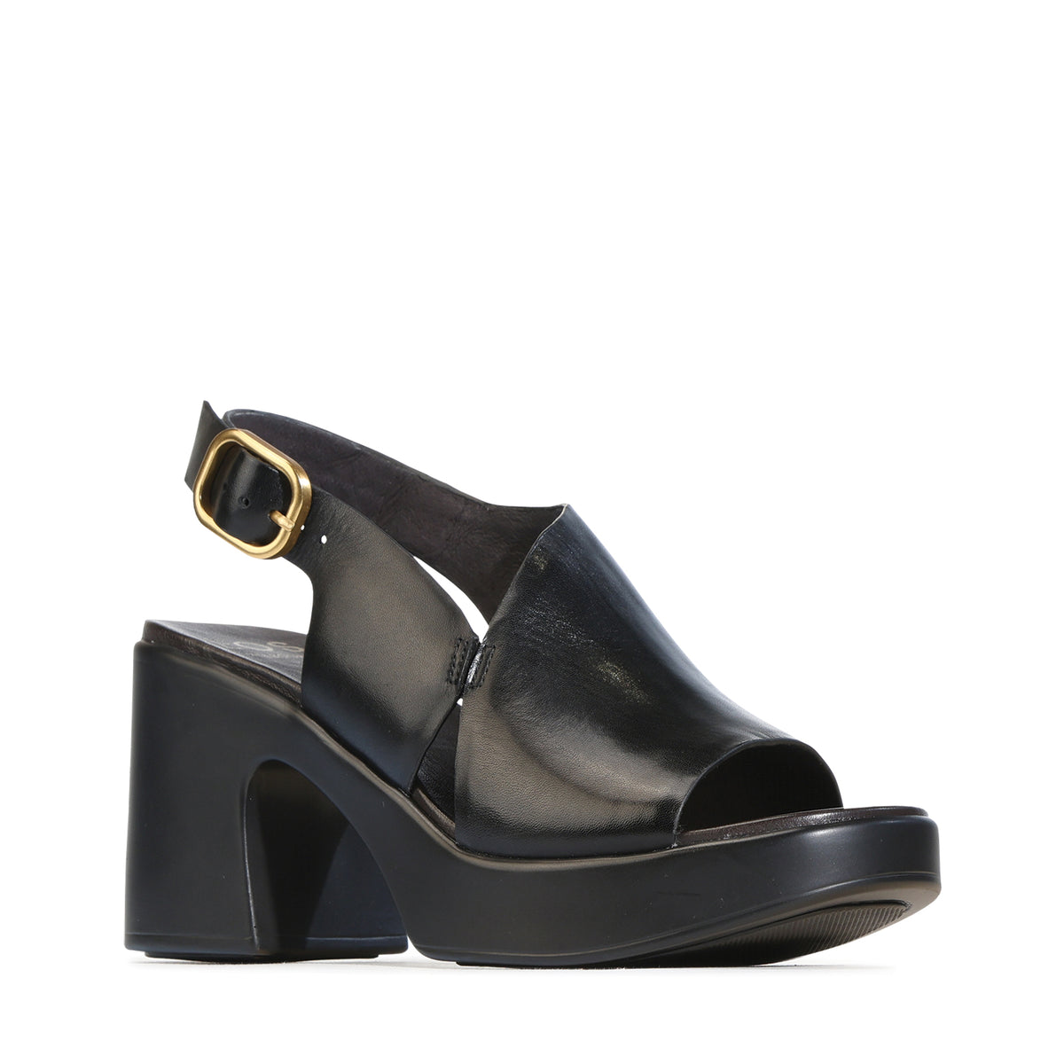 EOS Footwear Dolce Leather Block Heel in black
#Color_black