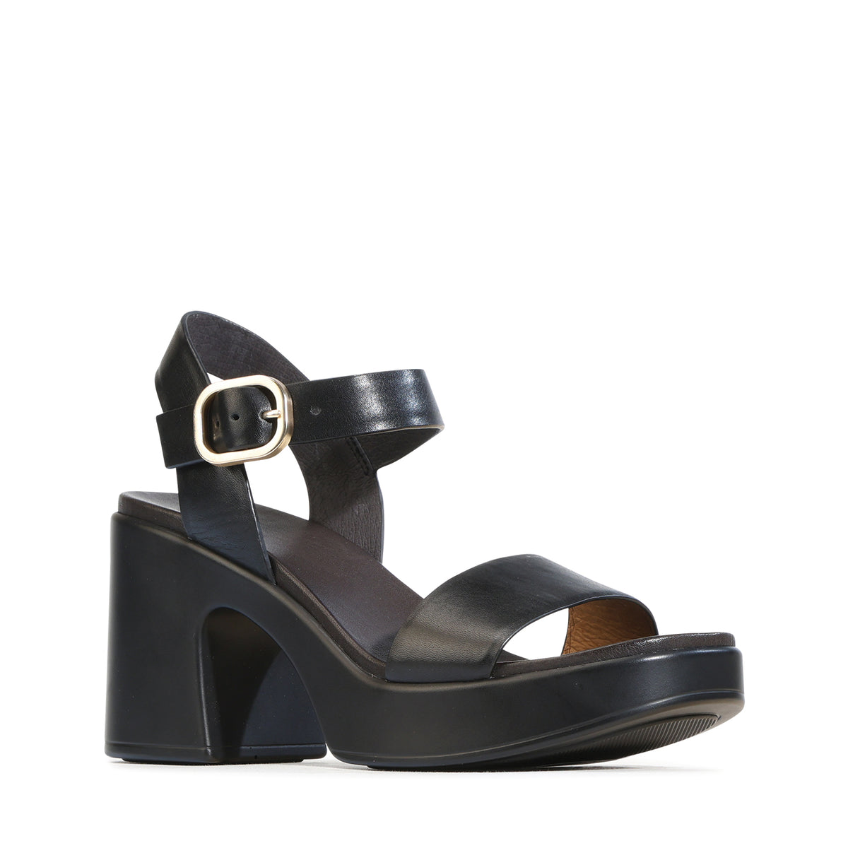 EOS Footwear Doli Leather Block Heel in Black
#Color_black