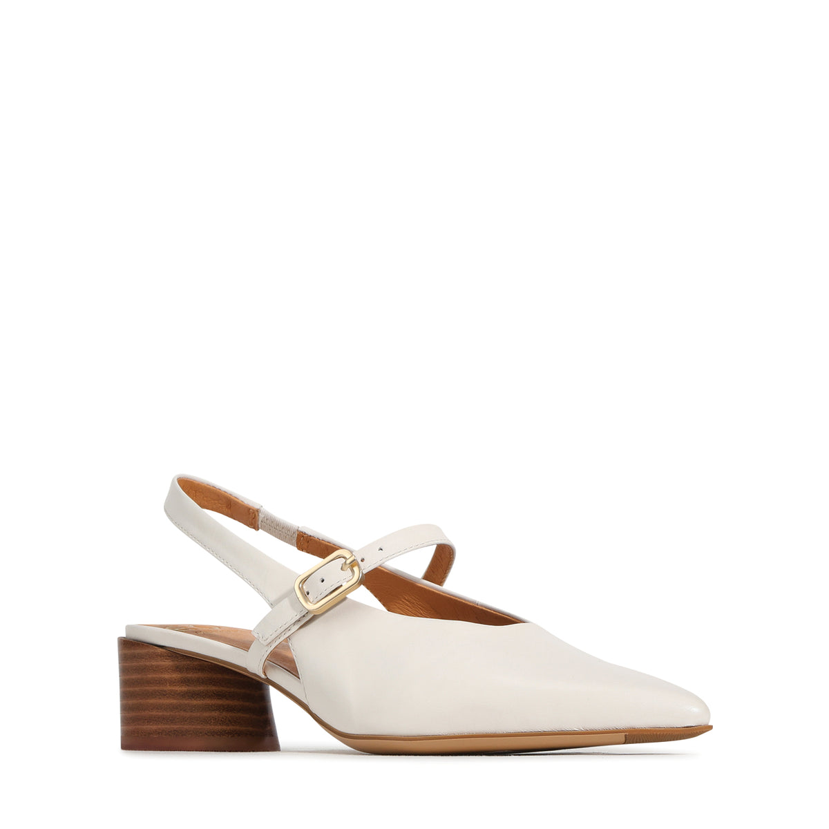 EOS Footwear Hattis Leather Slingback Heel in bone
#Color_bone