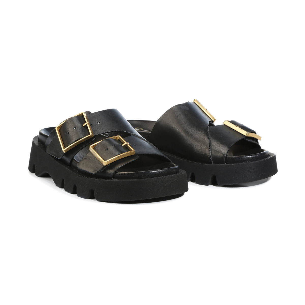 EOS Footwear Stara Leather Slide in black
#Color_black