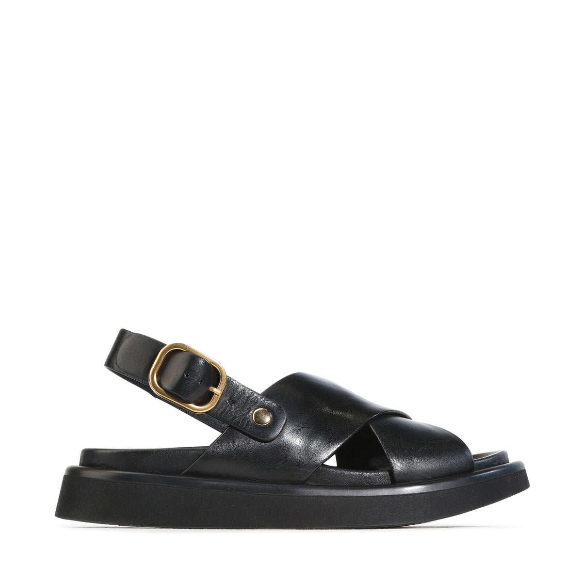 EOS Footwear Slayter Leather Sandal in black
#Color_black
