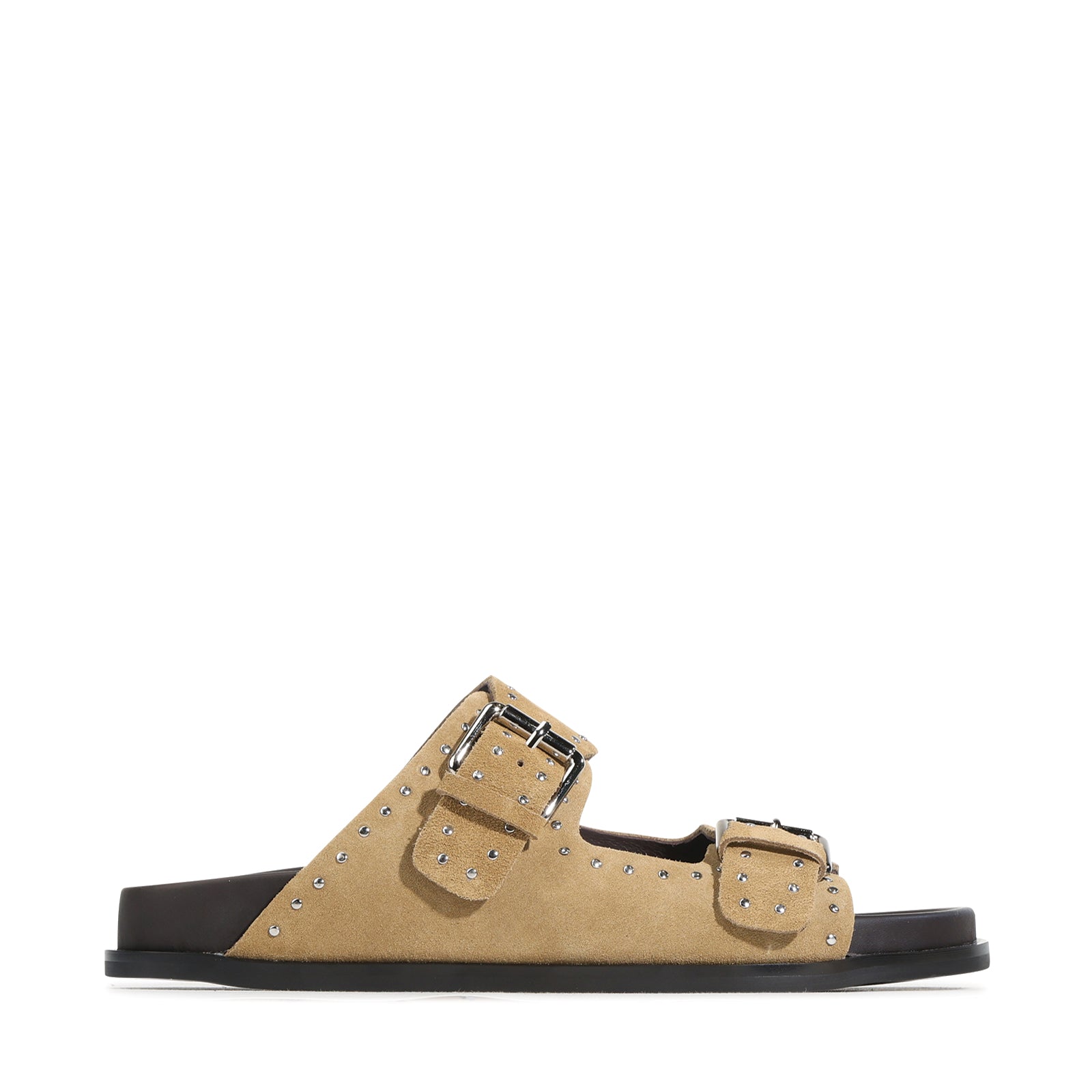 EOS Footwear Stara Leather Slide in olive-suede
#Color_olive-suede