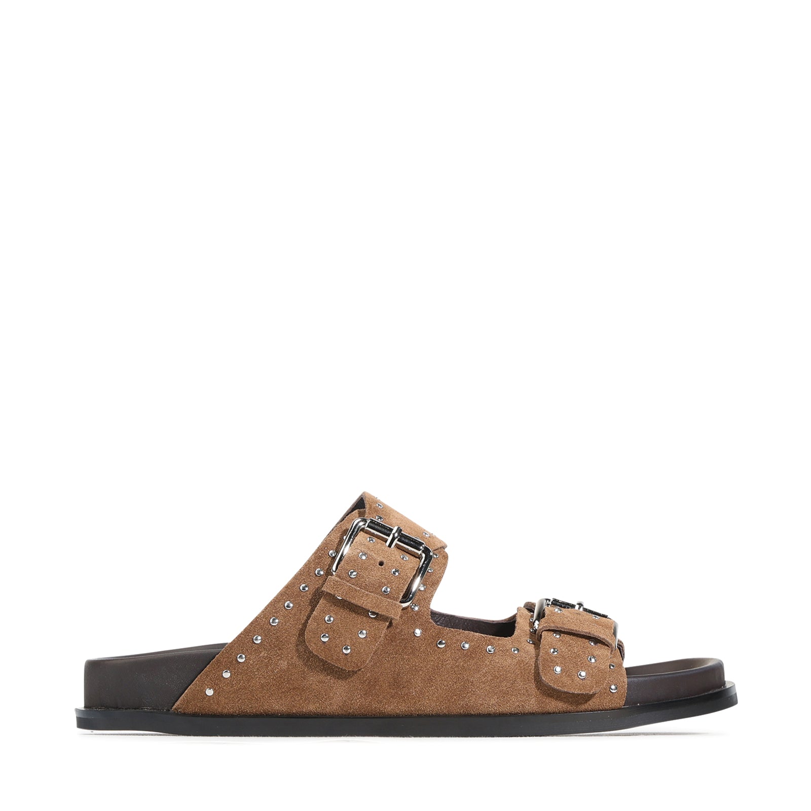 EOS Footwear Stara Leather Slide in pecan-suede
#Color_pecan-suede