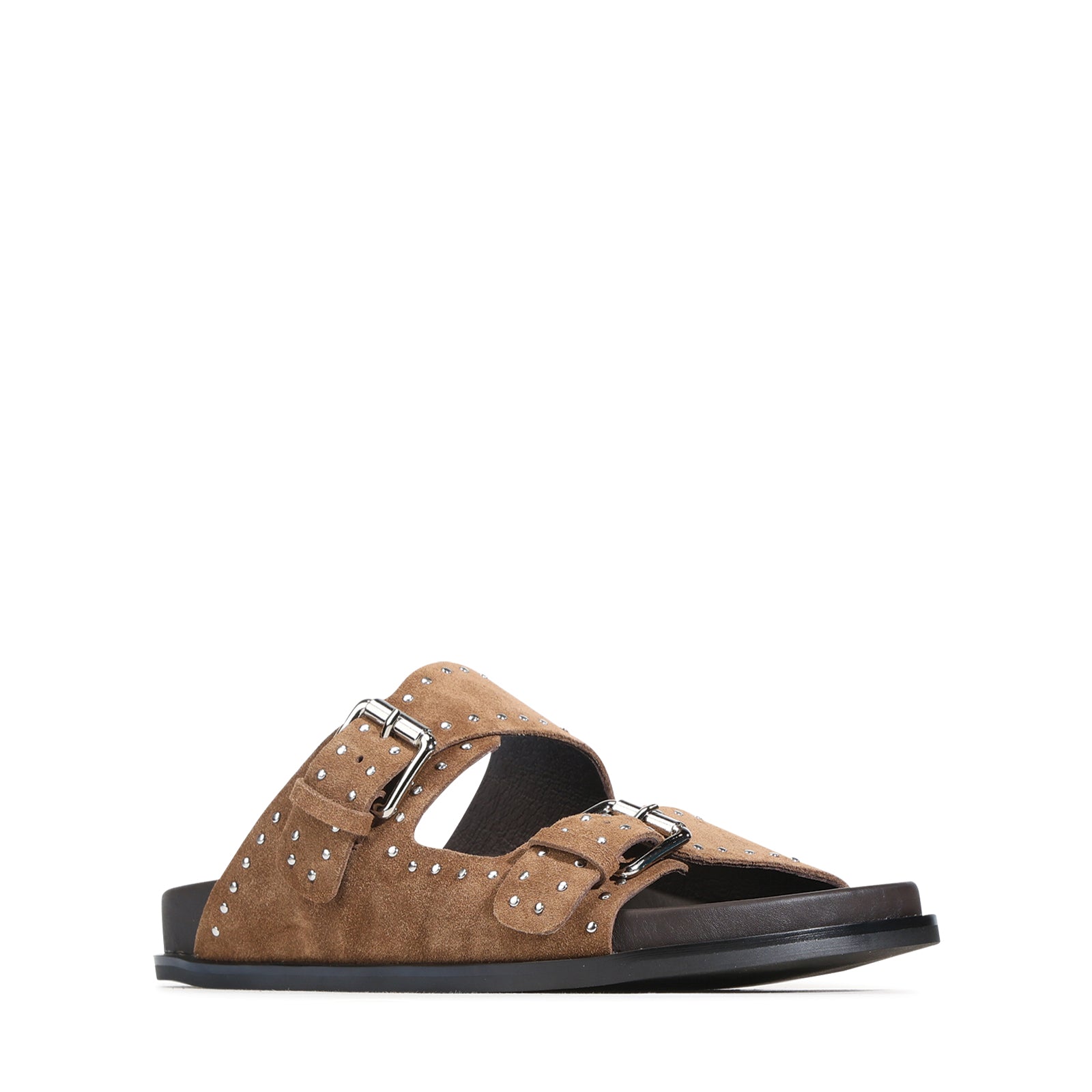 EOS Footwear Stara Leather Slide in pecan-suede
#Color_pecan-suede