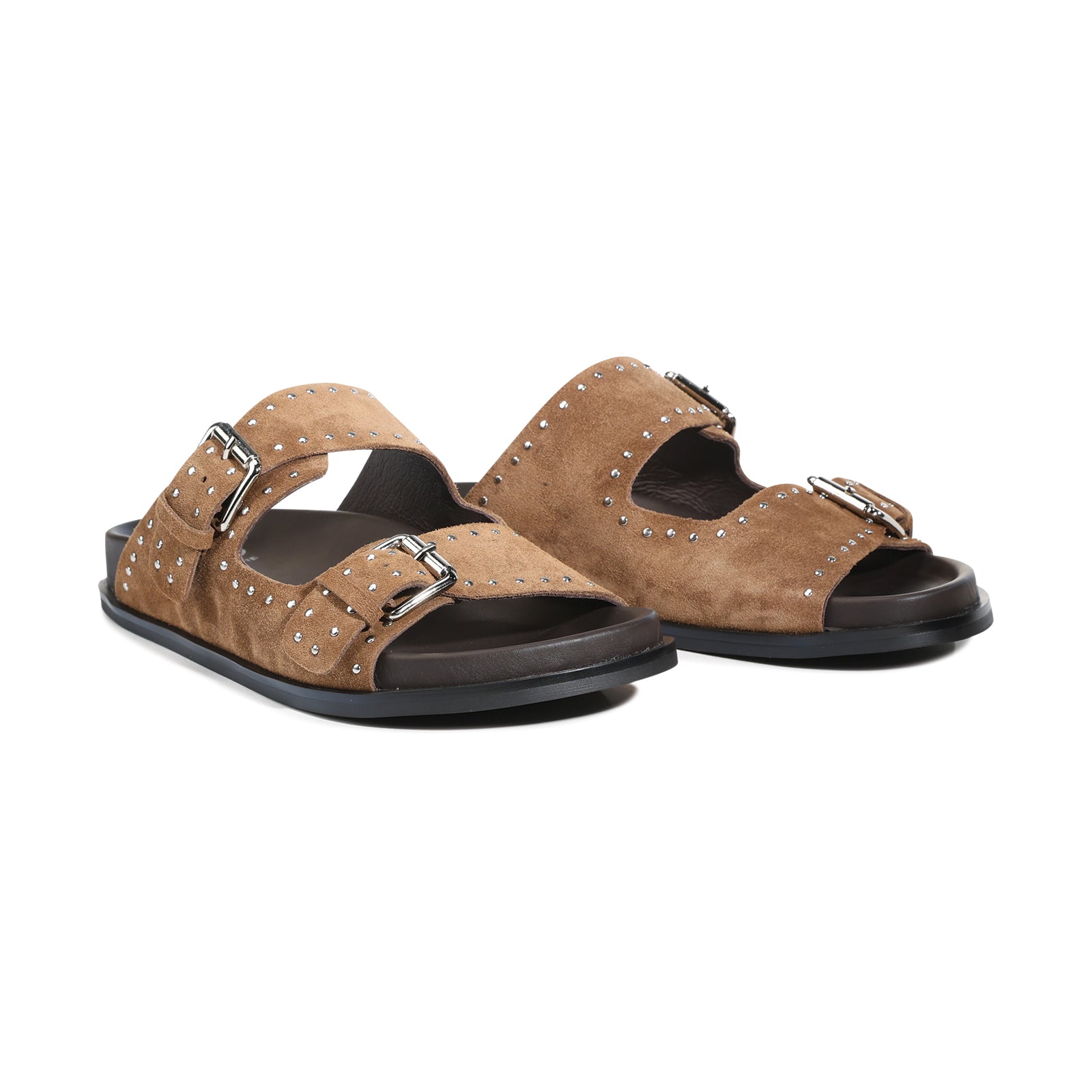 EOS Footwear Stara Leather Slide in pecan-suede
#Color_pecan-suede
