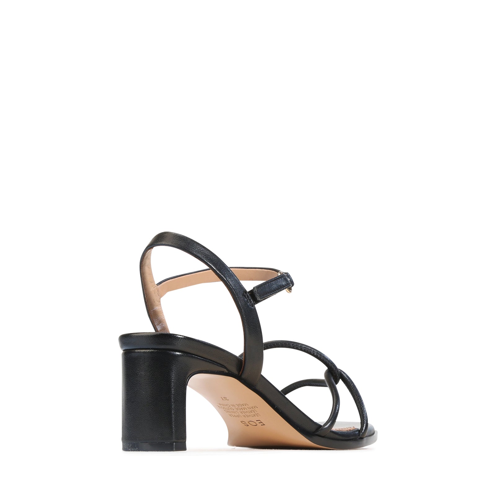 EOS Footwear Vanish Leather Sandal Heel in Black
#Color_black