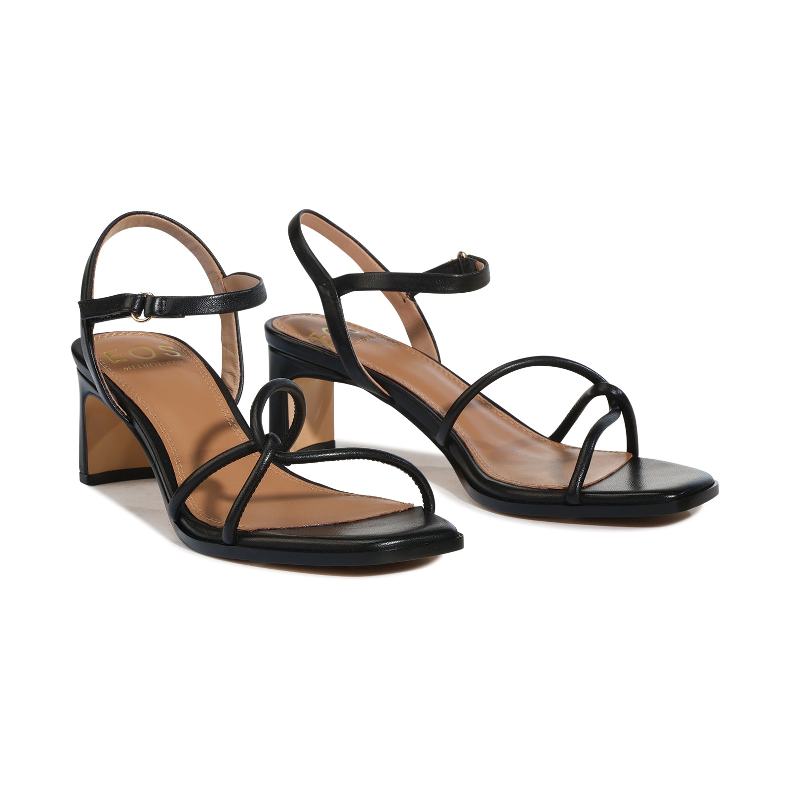 EOS Footwear Vanish Leather Sandal Heel in Black
#Color_black
