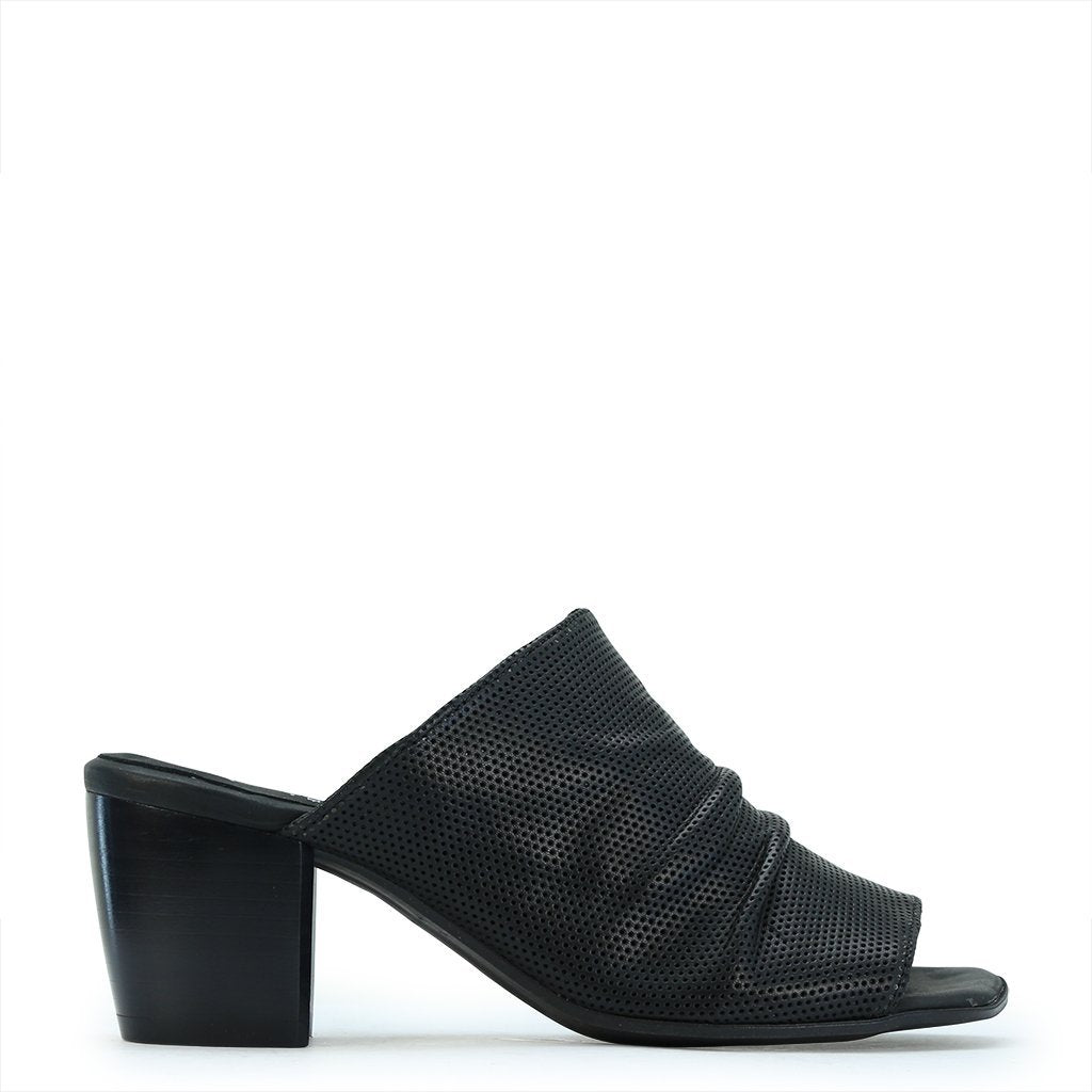 Irony Heeled Slides - EOS Footwear - Slides #color_black perf