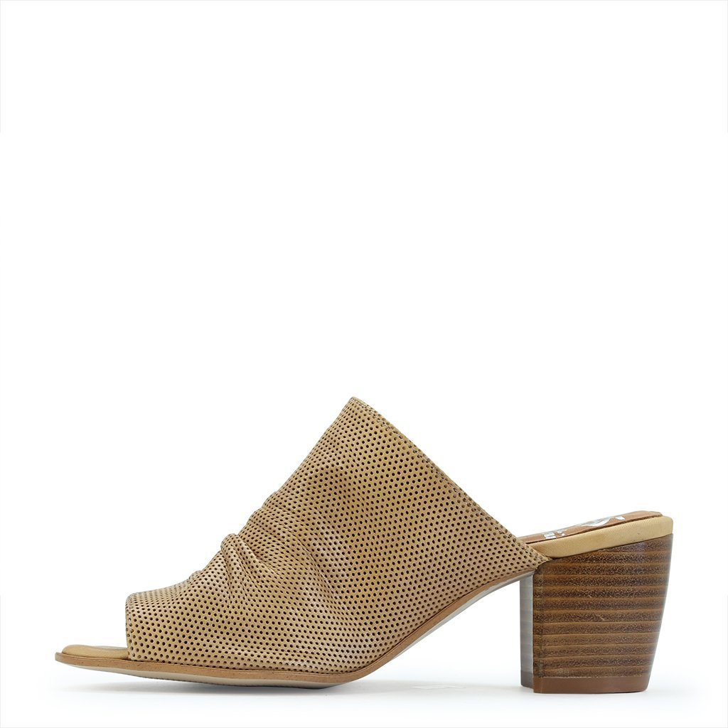 Irony Heeled Slides - EOS Footwear - Slides #color_tan perf