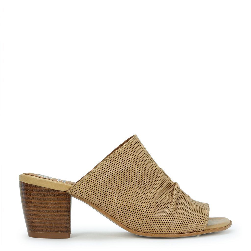 Irony Heeled Slides - EOS Footwear - Slides #color_tan perf