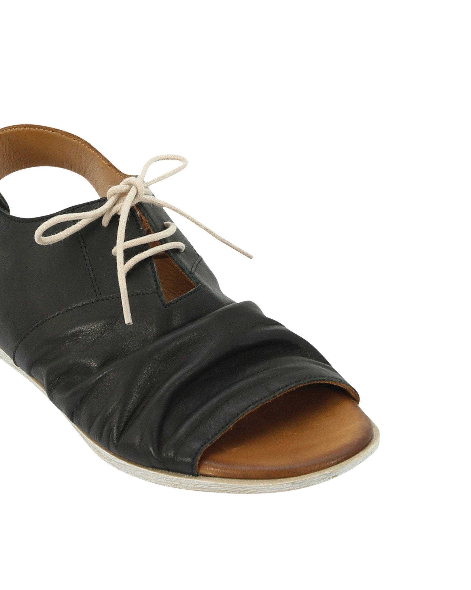 Louelle Leather Sling Back Sandals - EOS Footwear #color_black