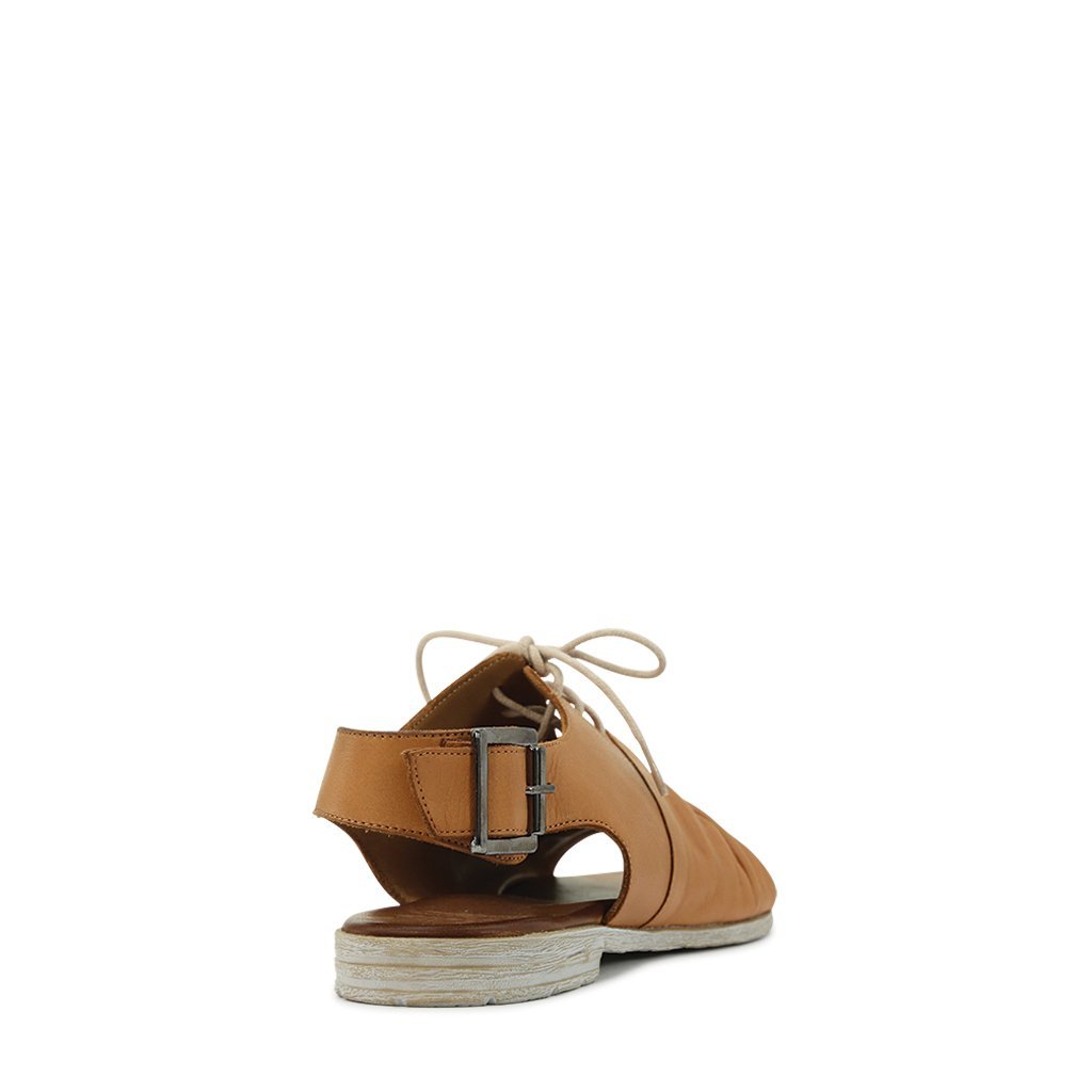 Louelle Leather Sling Back Sandals - EOS Footwear #color_brandy