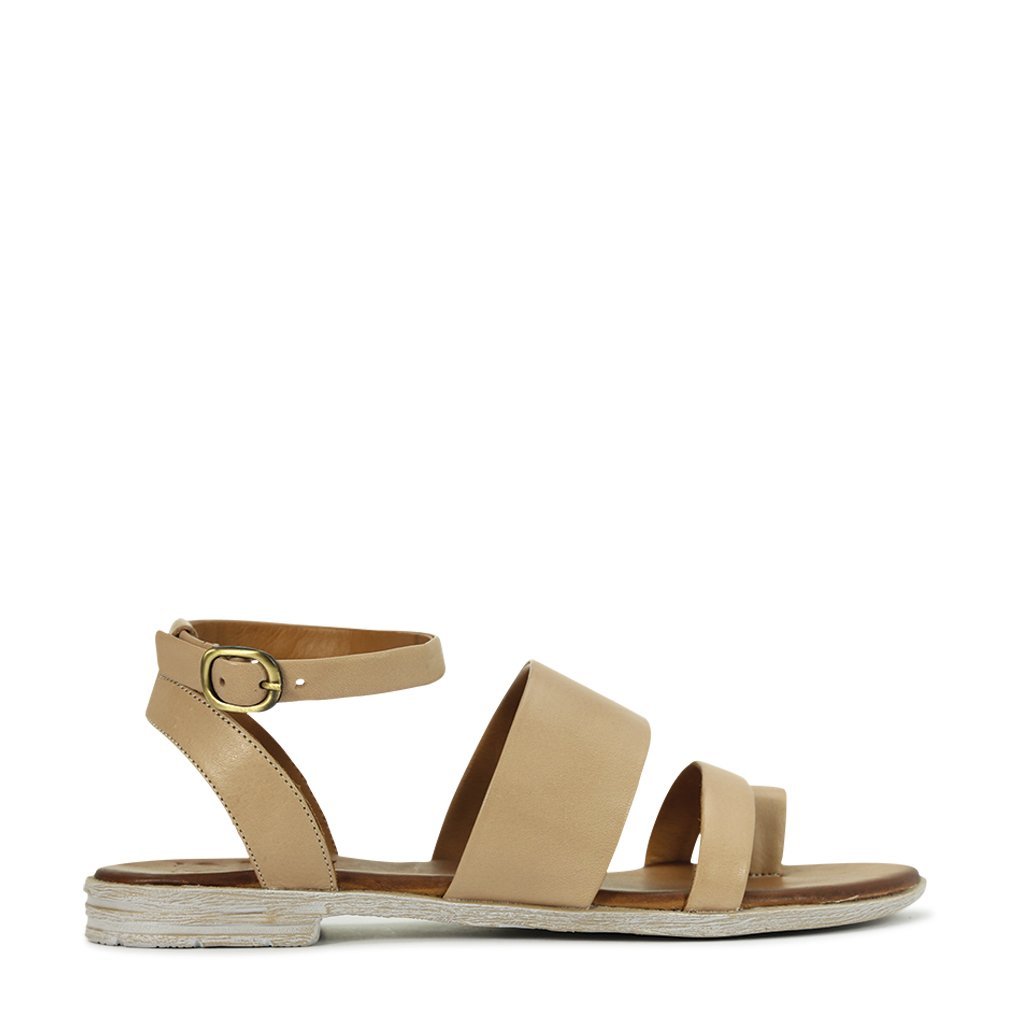Loui Leather Ankle Strap Sandals #color_beige