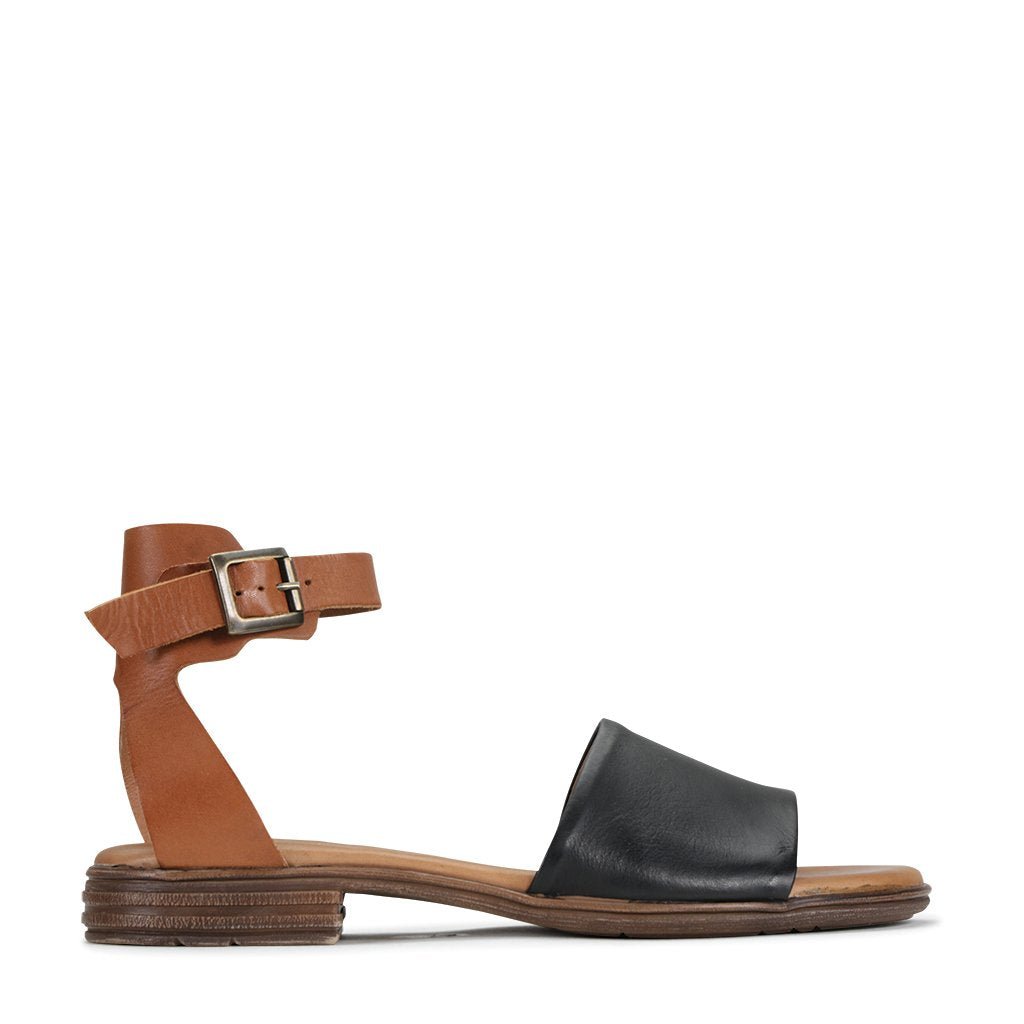 ILOS - EOS Footwear - Ankle Strap Sandals #color_Black/brandy