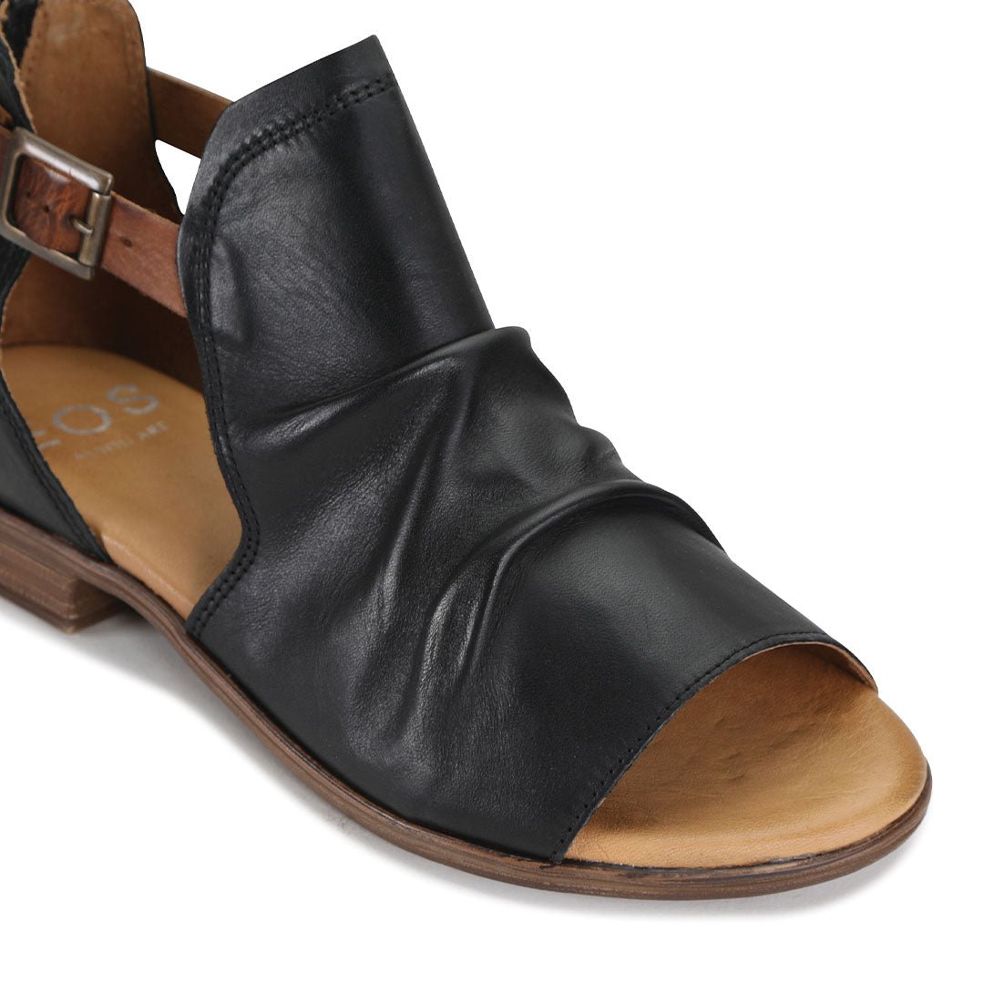 ILOSIA - EOS Footwear - Ankle Strap Sandals #color_Black/brandy