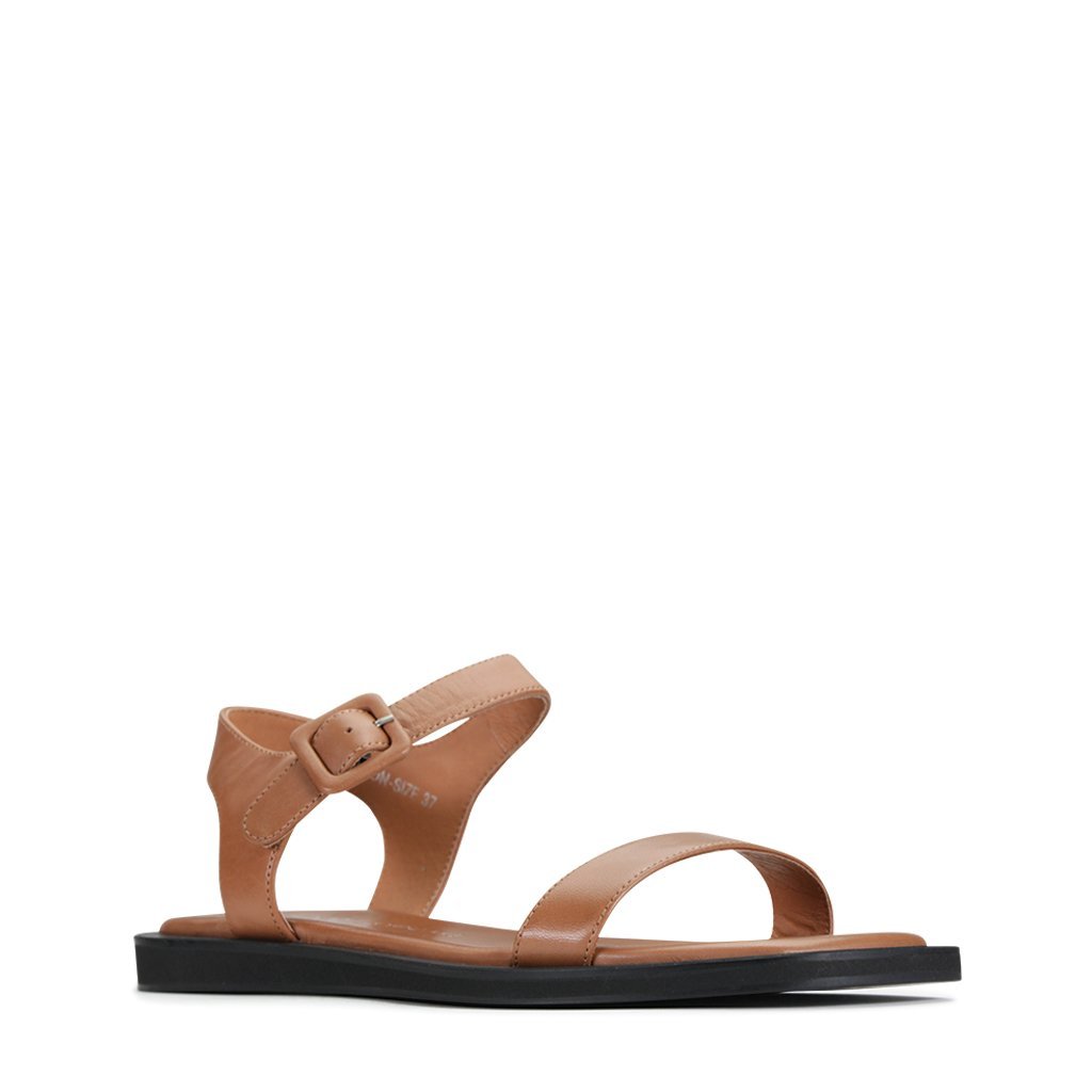 Mishon Leather Ankle Strap Sandals - EOS Footwear - Ankle Strap Sandals #color_brandy