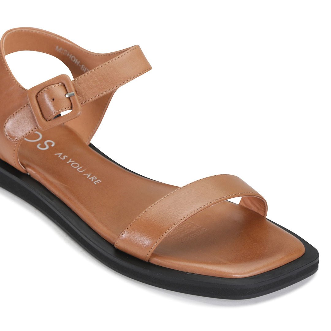 Mishon Leather Ankle Strap Sandals - EOS Footwear - Ankle Strap Sandals #color_brandy