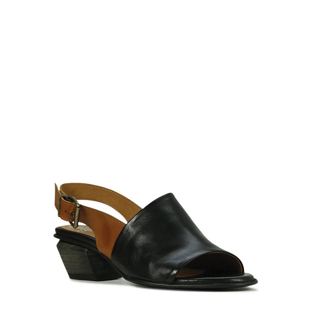 PAOLO - EOS Footwear - Sling Back Sandals #color_black/brandy