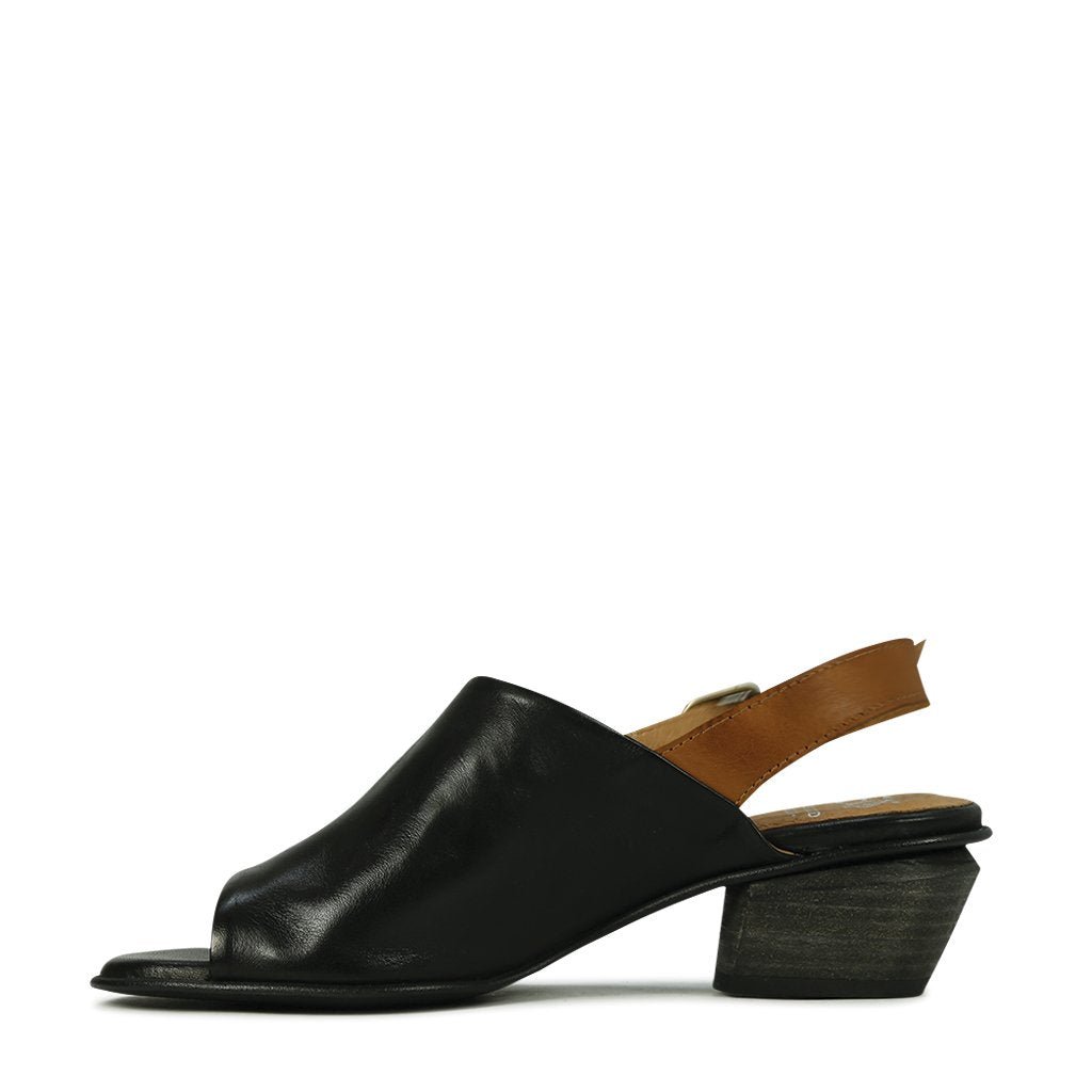 PAOLO - EOS Footwear - Sling Back Sandals #color_Black/brandy