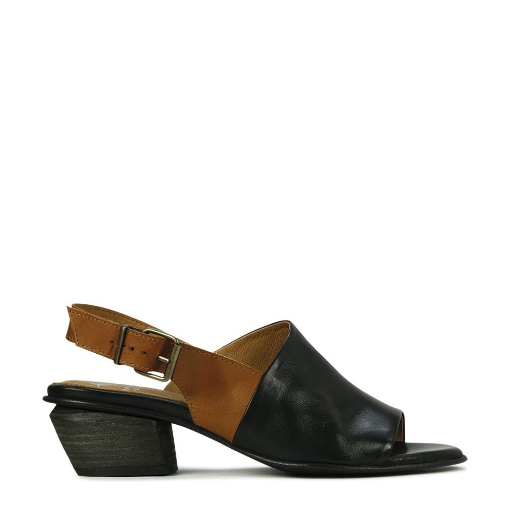 PAOLO - EOS Footwear - Sling Back Sandals #color_black/brandy