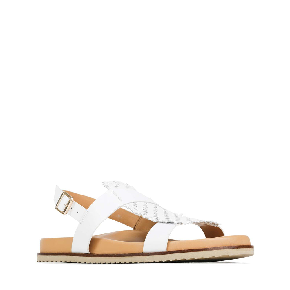 EOS Adinah | Women Leather Slides | Metallic Double Strap