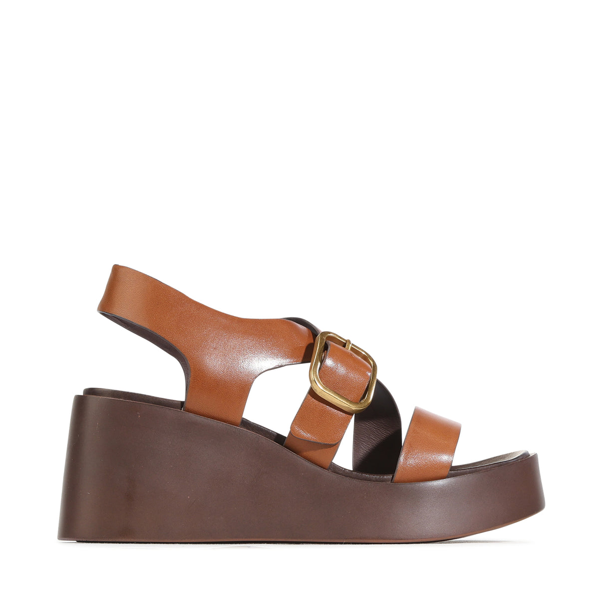 EOS Footwear Arianis Leather Sandal Wedge in Brandy
#Color_Brandy