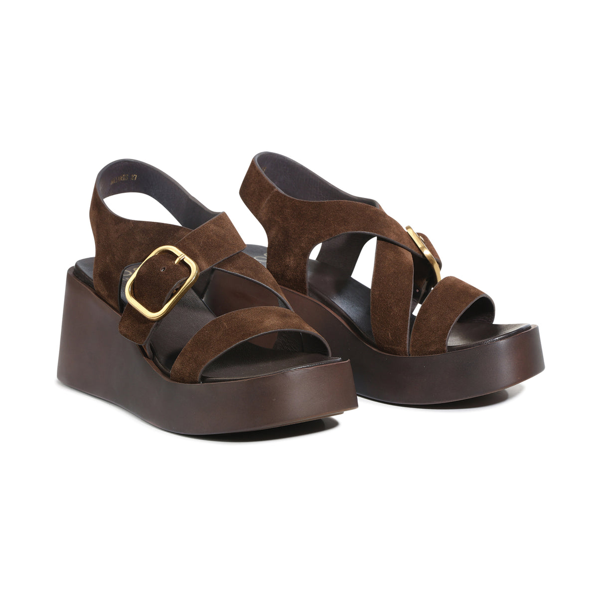EOS Footwear Arianis Leather Sandal Wedge in chestnut suede
#Color_chestnut-suede