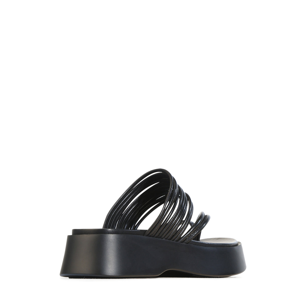 EOS Footwear Bari Leather Flatform Slide in Black
#Color_black