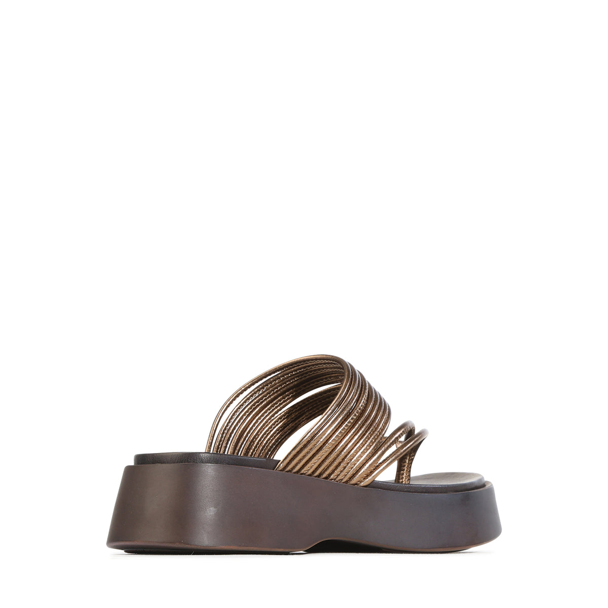 EOS Footwear Bari Leather Flatform Slide in Bronze
#Color_bronze