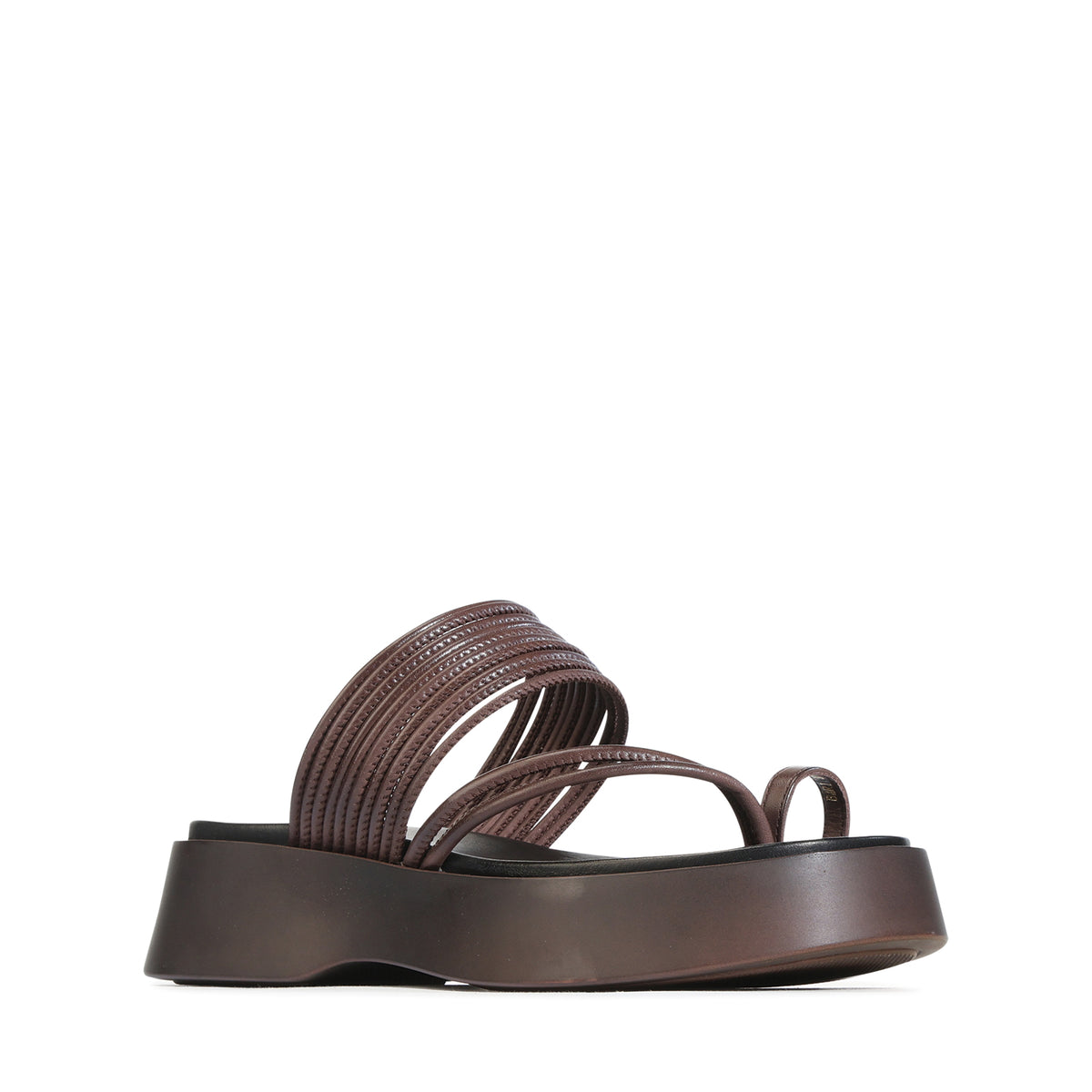 EOS Footwear Bari Leather Flatform Slide in Chestnut
#Color_chestnut