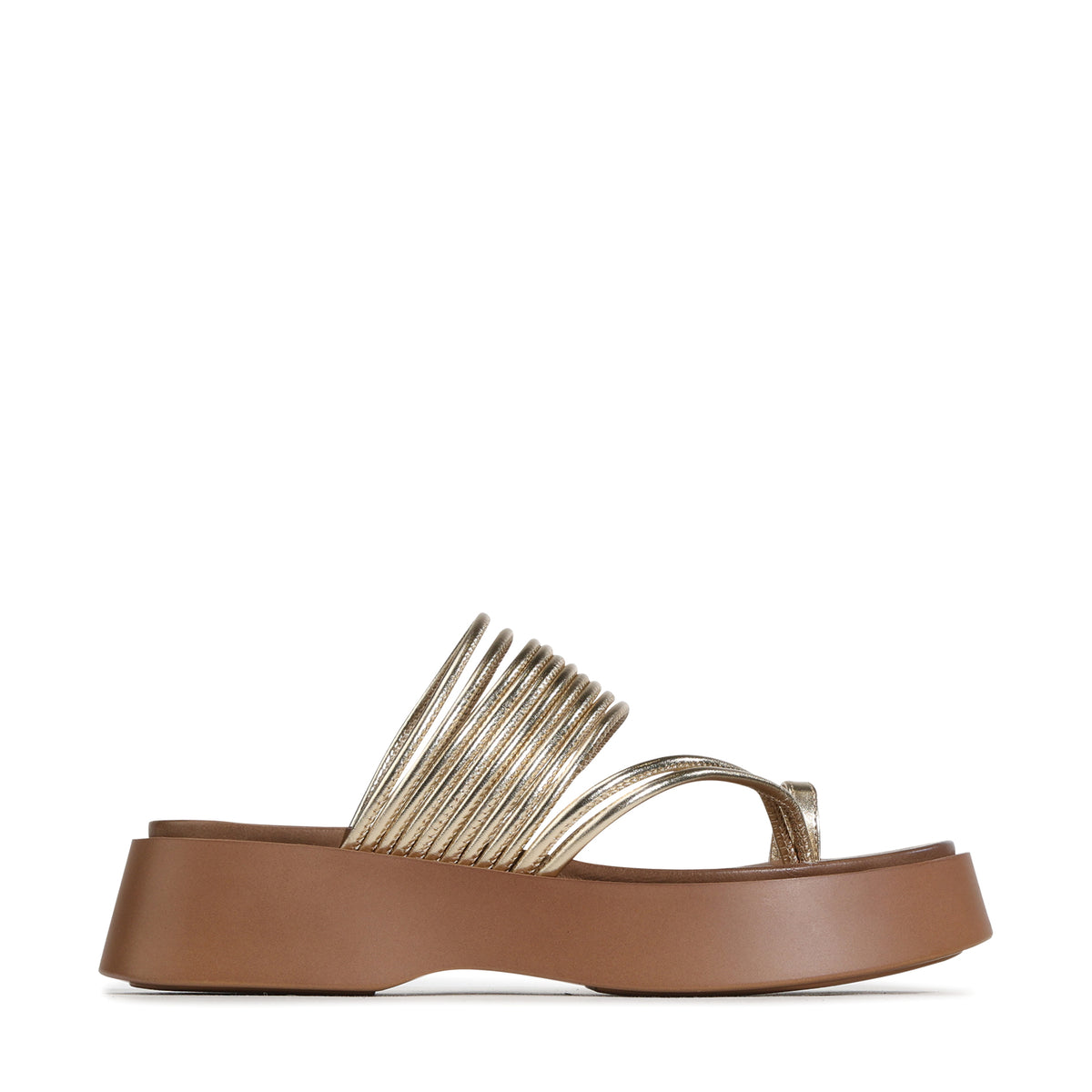 EOS Footwear Bari Leather Flatform Slide in Softgold
#Color_softgold
