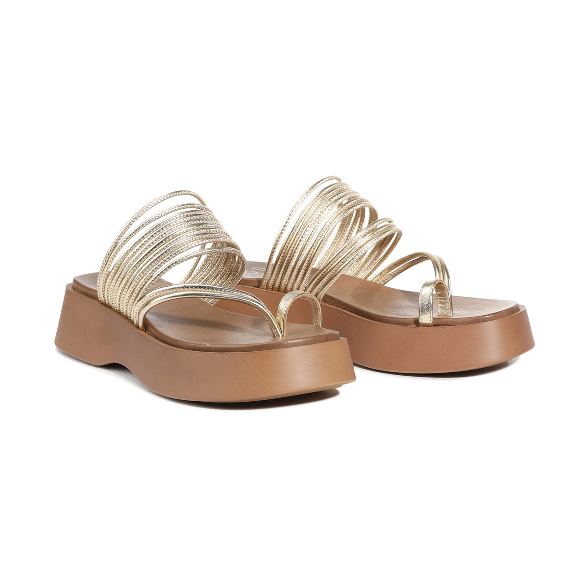 EOS Footwear Bari Leather Flatform Slide in Softgold
#Color_softgold