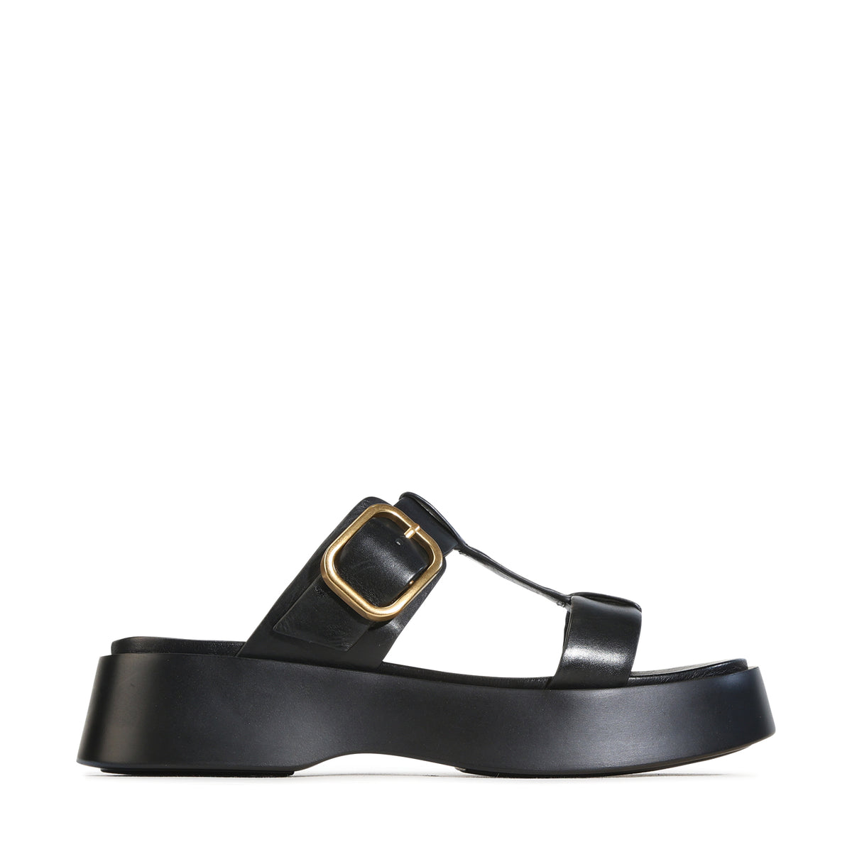 EOS Footwear Baria Leather Flatform Slide in Black
#Color_black