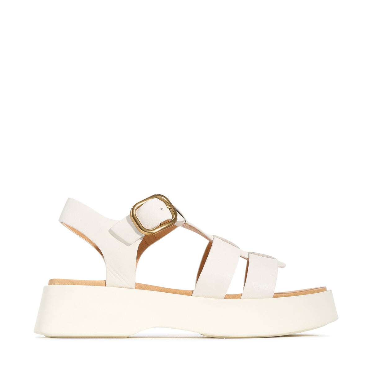 EOS Footwear Bario Leather Sandal in Bone
#Color_bone