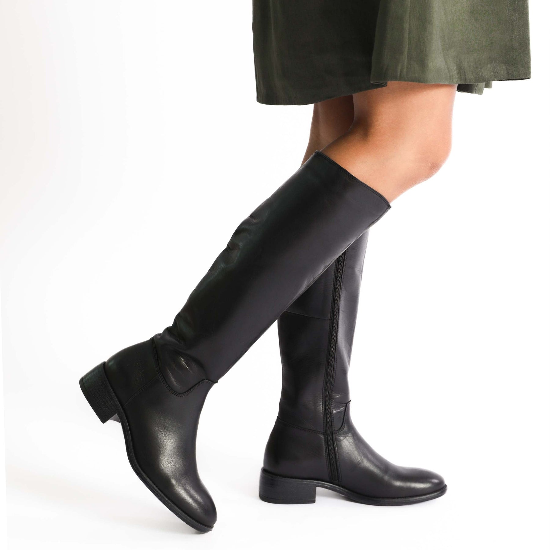 CELESTIAL LEATHER KNEE HIGH BOOTS