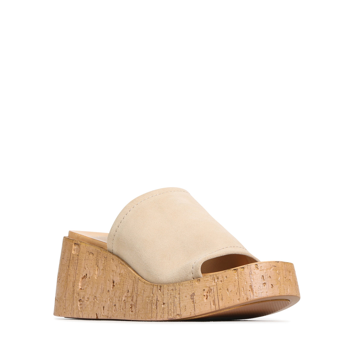 EOS Footwear Caria Leather Slide in Sand-suede
#Color_sand-suede