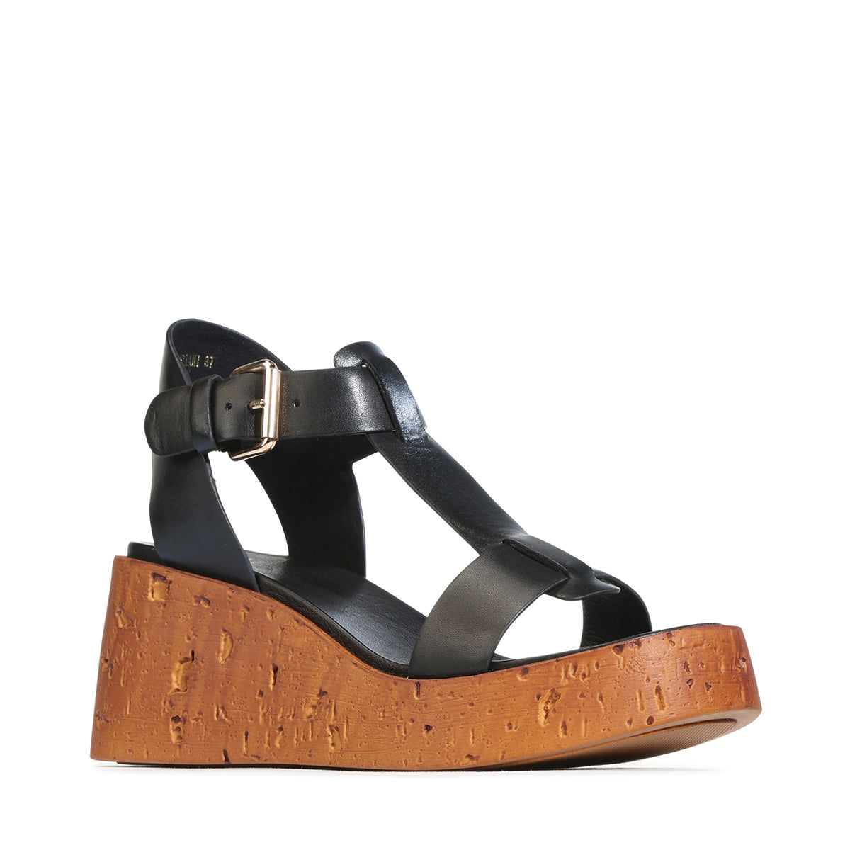 EOS Footwear Cariani Leather Wedge in Black
#Color_Black