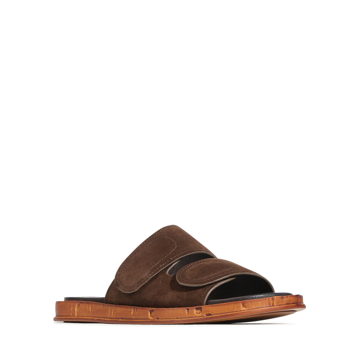 EOS Footwear Cera Leather Slide in Chestnut-suede
#Color_Chestnut-suede