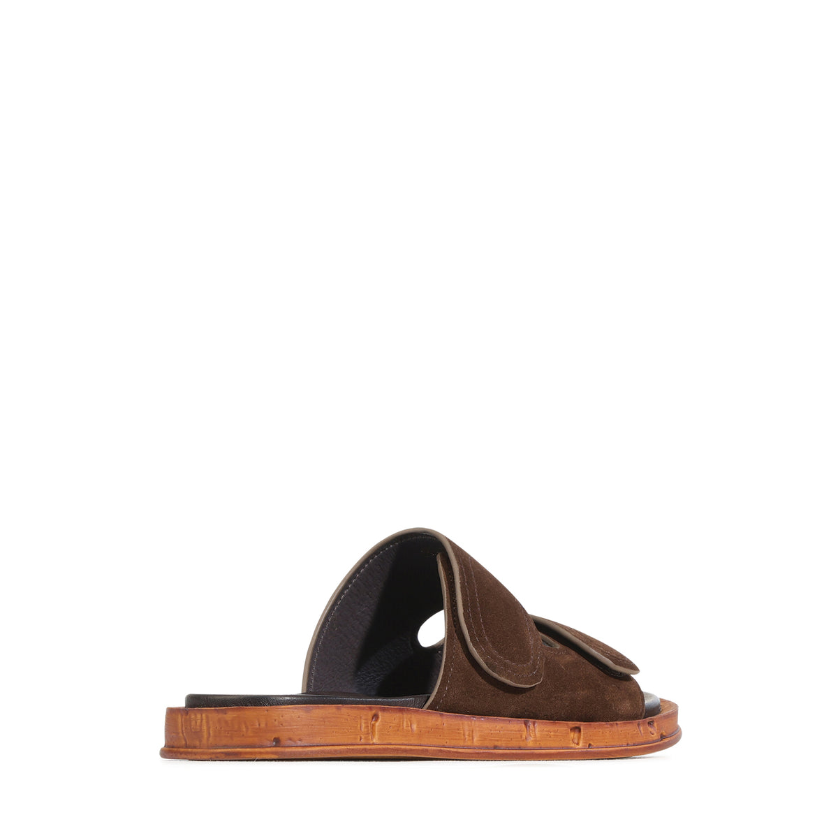 EOS Footwear Cera Leather Slide in Chestnut-suede
#Color_Chestnut-suede